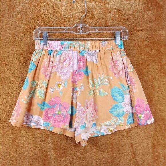 MAJORELLE Womens Shorts Small Orange Pull On Flounce Satin Pockets CONNIE - Picture 2 of 10